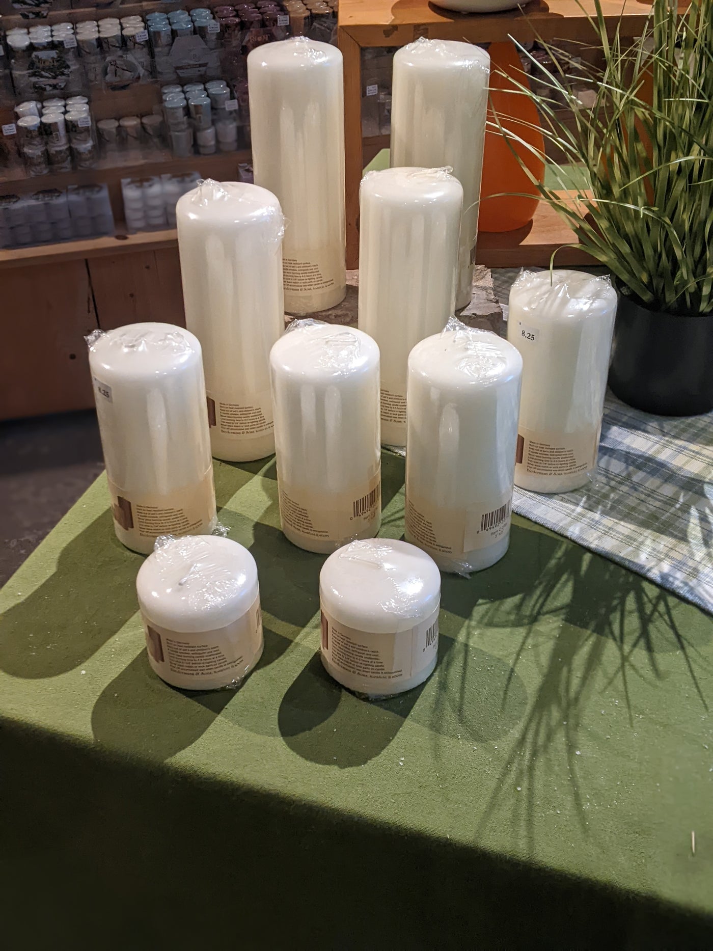German Ivory Paraffin Pillar Candles